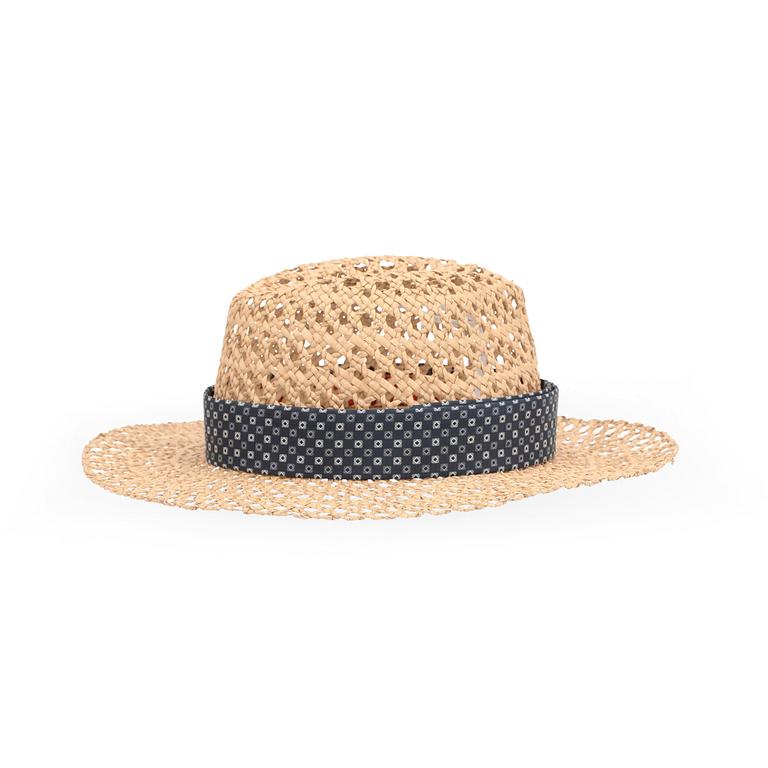 PRADA, a straw hat.