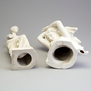 TWO PARIAN FIGURES, Gustafsberg 1907 and 1913.