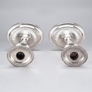 LJUSSTAKAR, ett par, silver, Sheffield, England, 1916.