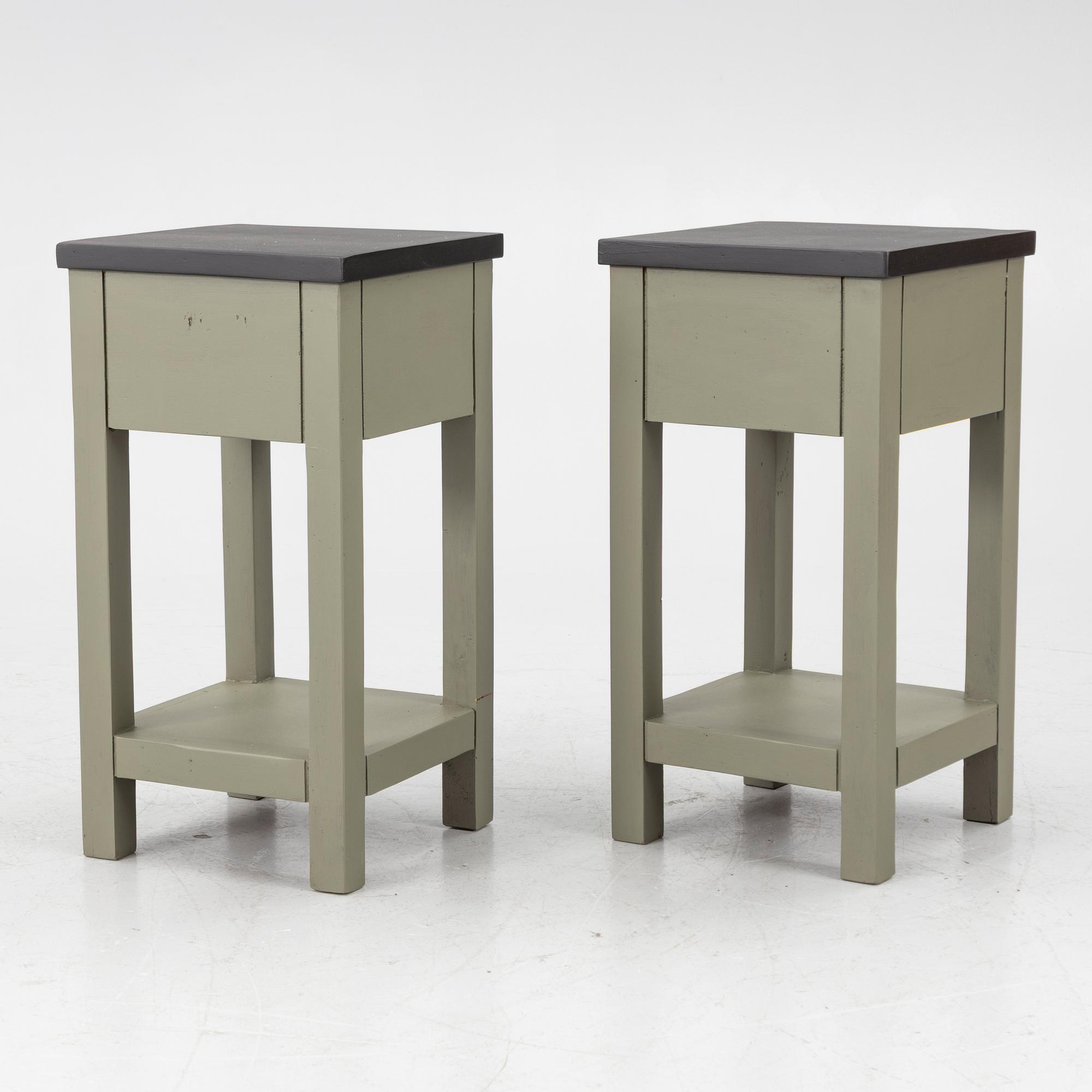 A pair of bedside tables, 20th century.