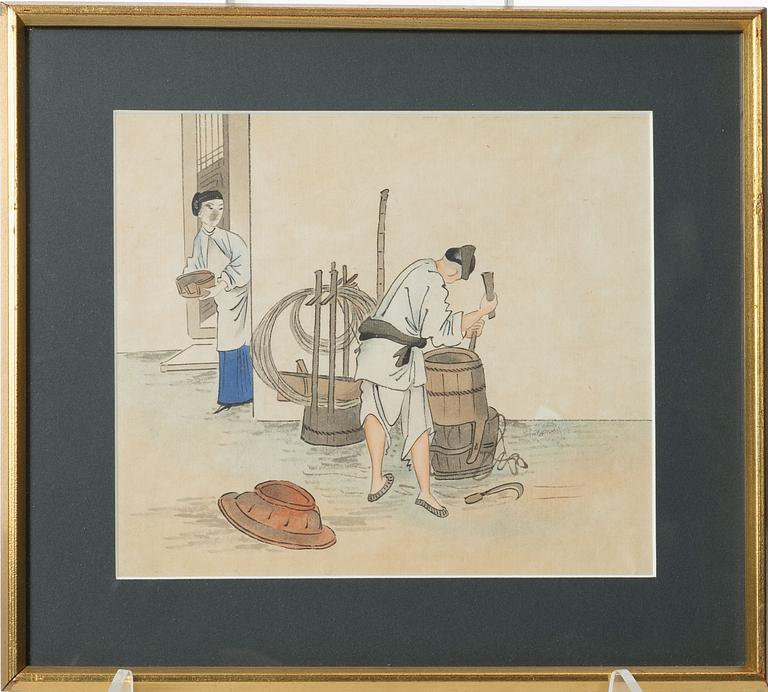 Unidentifed artist, 37 watercolours, China, 20th century.