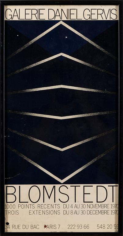 NÄYTTELYJULISTE, Blomstedt, Galerie Daniel Gervis, 30 November 1970.