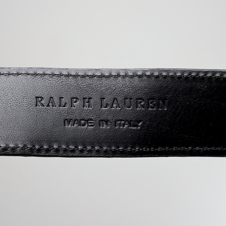 BELT, Ralph Lauren, a black alligator belt.