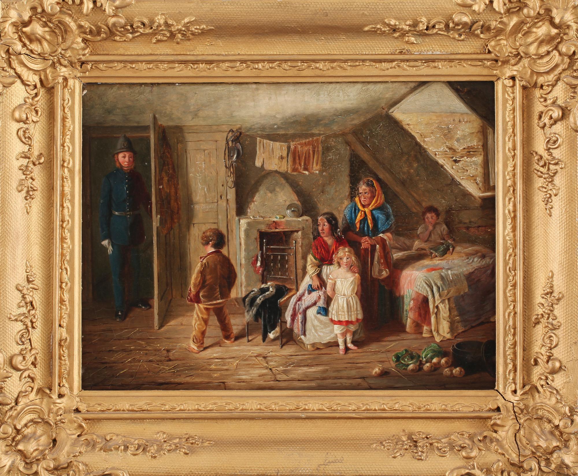 OKÄND KONSTNÄR, olja på pannå, osignerad, 1800-talets andra hälft.