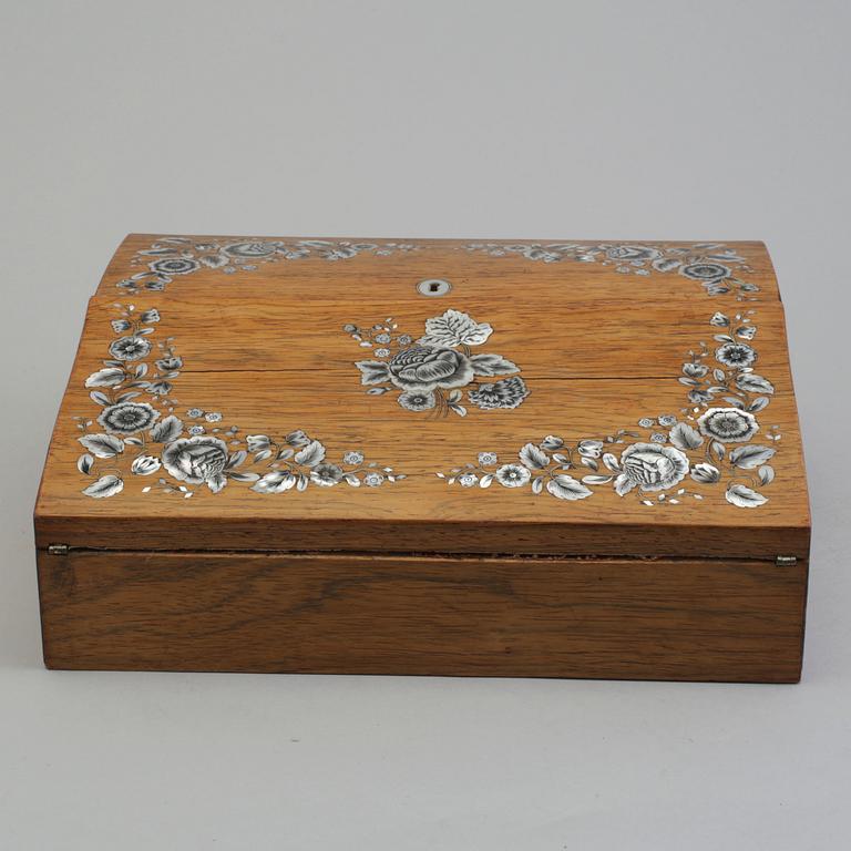 A 19th century wooden box.