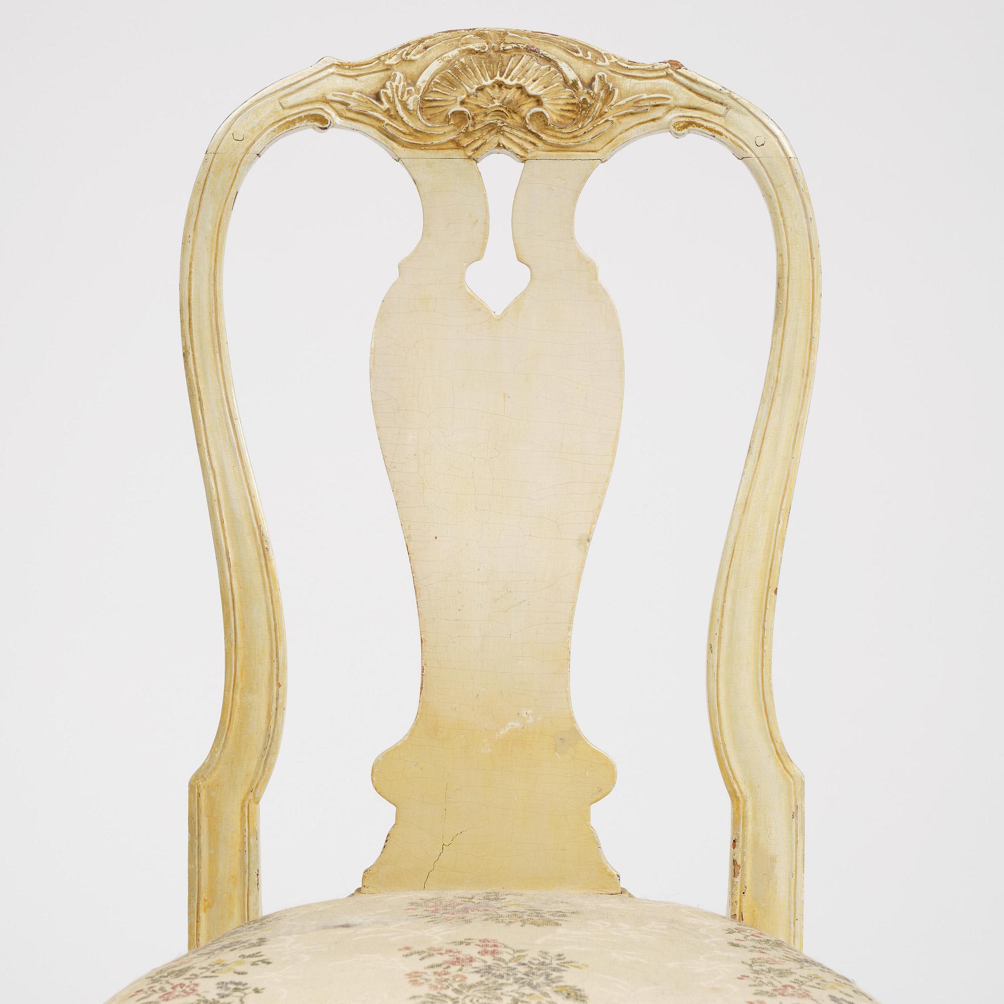 A set of four rococo chairs attributed to J. E. Höglander (master  in Stockholm 1777-1813).
