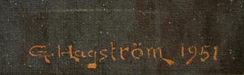 OKÄND KONSTNÄR, sign G. Hagström, olja å duk.