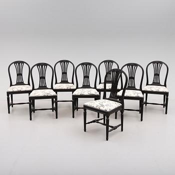 STOLAR, 8 st, gustaviansk stil, 1900-talets andra hälft.