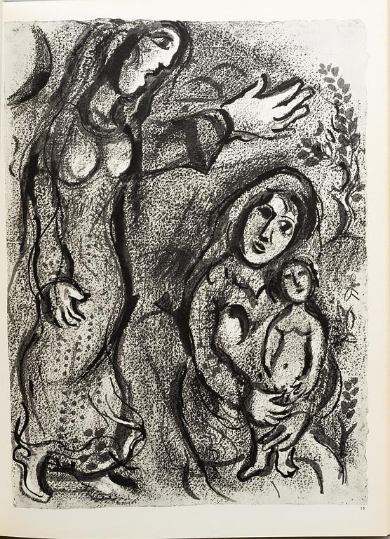 A MARC CHAGALL "Dessins pour la bible" with 24 colour lithographes, Paris 1960.