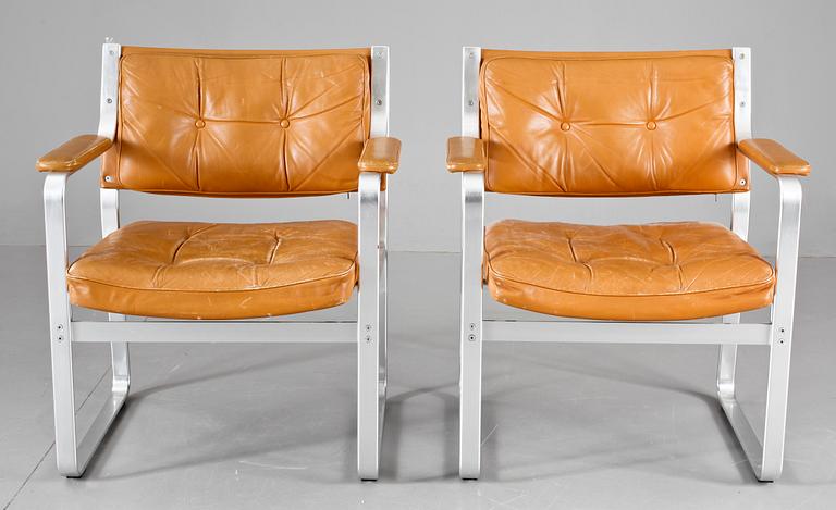 FÅTÖLJER, ett par, "Mondo", Karl-Erik Ekselius,JOC Möbler, Vetlanda 1960/70-tal.