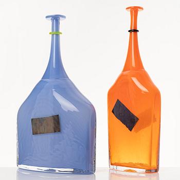 Bertil Vallien, two 'Satellite' glass vases from Kosta Boda, Sweden.