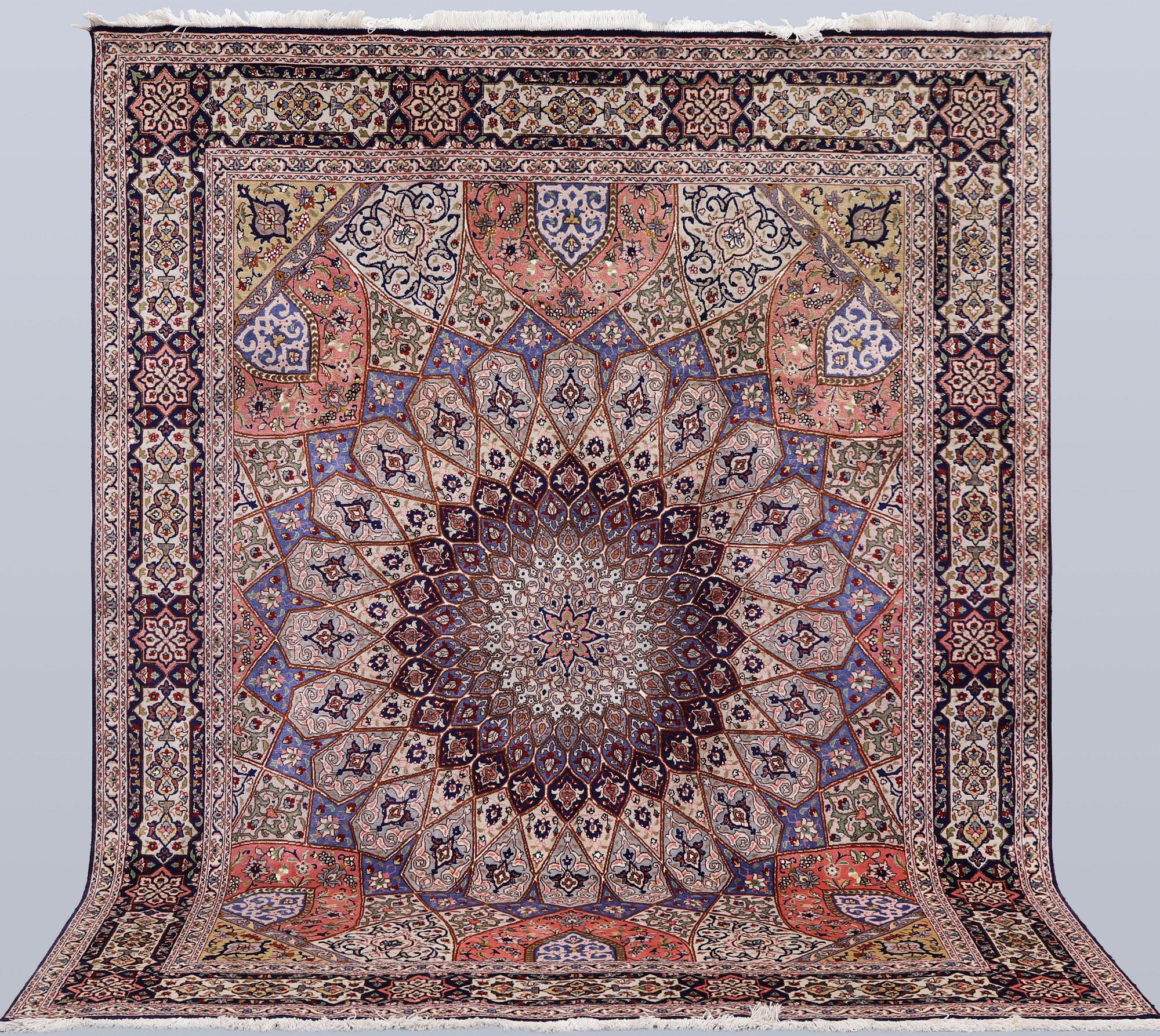 A Tabriz carpet, part silk, so-called 50 Raj, approx. 255 x 200 cm.