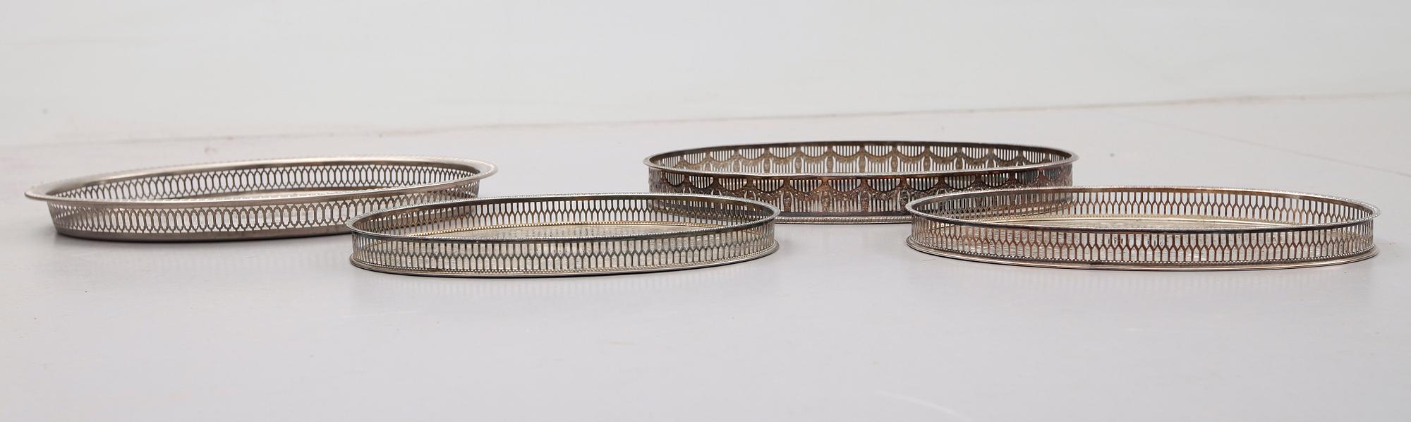 BRICKOR, 4 st, nysilver, England, 1900-talets andra hälft.