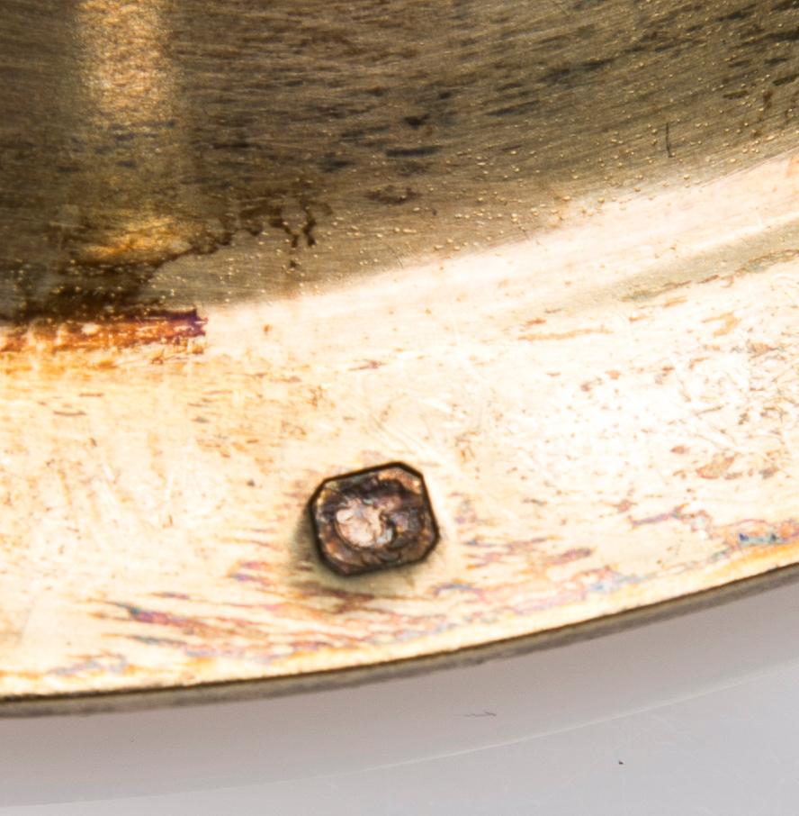 TEGLASHÅLLARE med FAT, förgyllt silver, Frankrike 1800-tal.