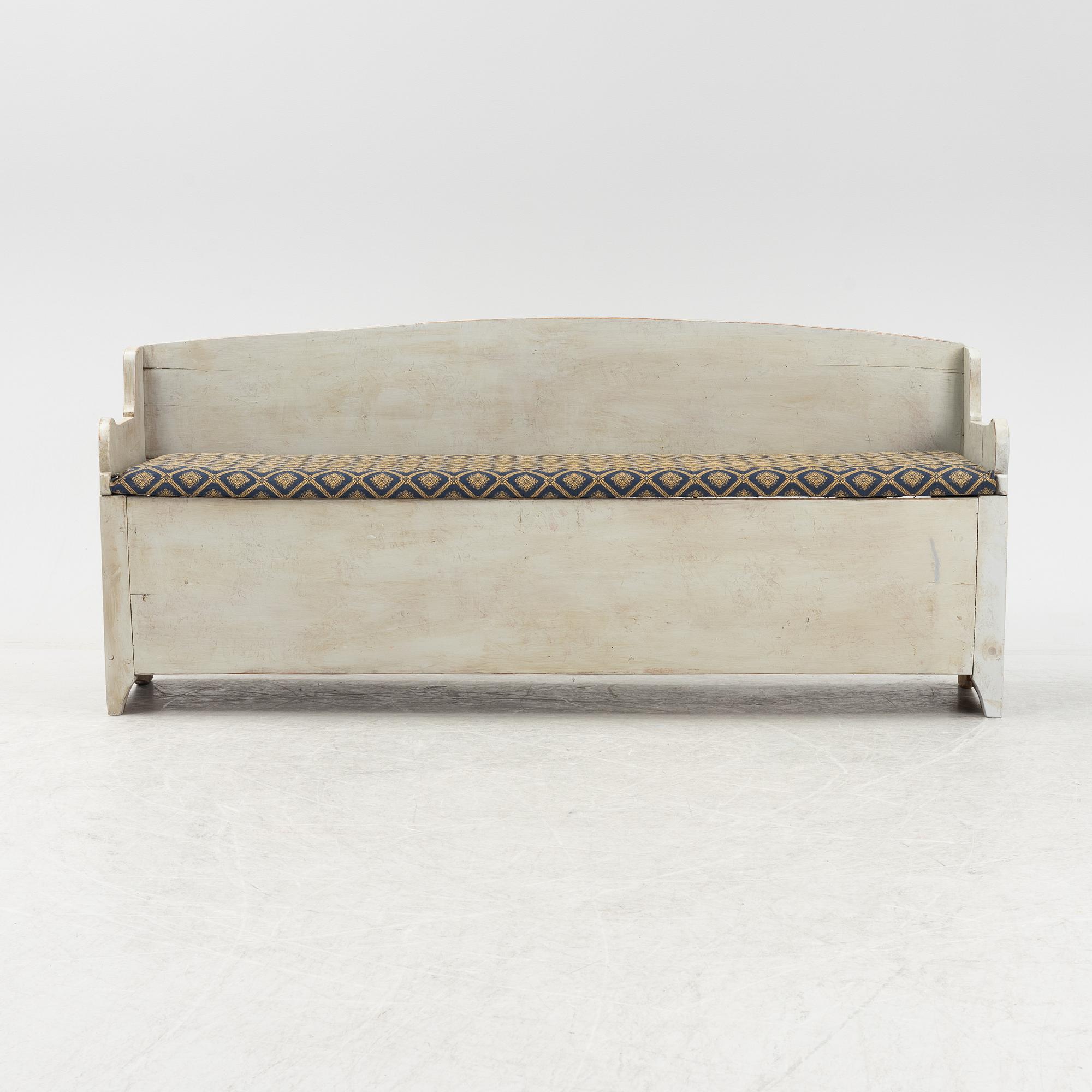 A painted bench, 19th Century.