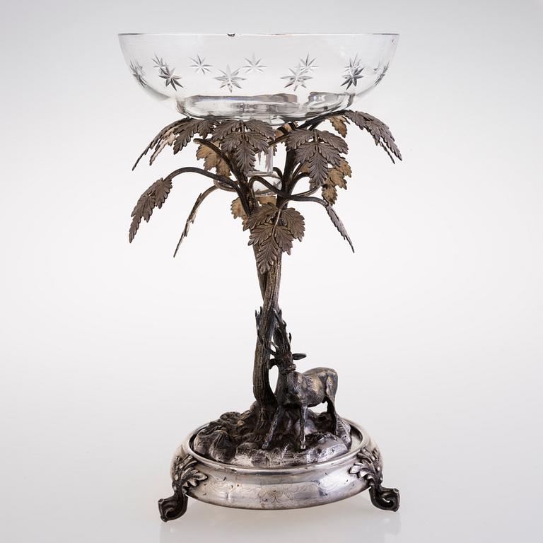 BORDSUPPSATS, försilvrad mässing, 1800-talets senare hälft.