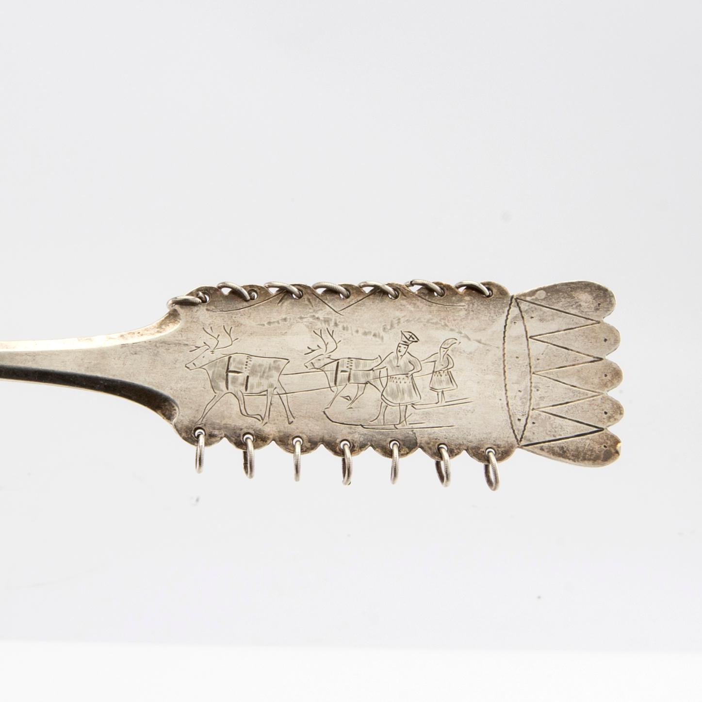 Erik Lindbäck, Nederkalix, Perssons Optician & Goldsmiths Shop, Haparanda, others, spoons 12, similar, sami work, silver.