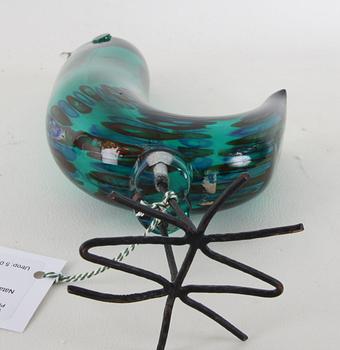 FIGURIN/FÅGEL, glas. ALESSANDRO PIANON, "Pulcino", Vistosi, Italien 1960-tal, modell S 189.