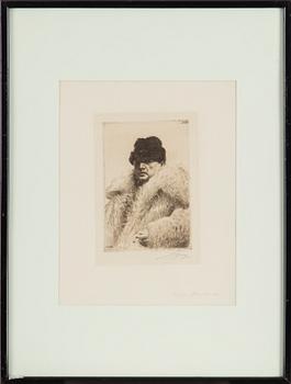 ANDERS ZORN, etching, 1916, signed in pencil.