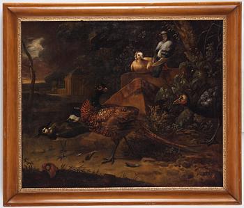 Melchior de Hondecoeter Hans art, Vilda fåglar i parklandskap.