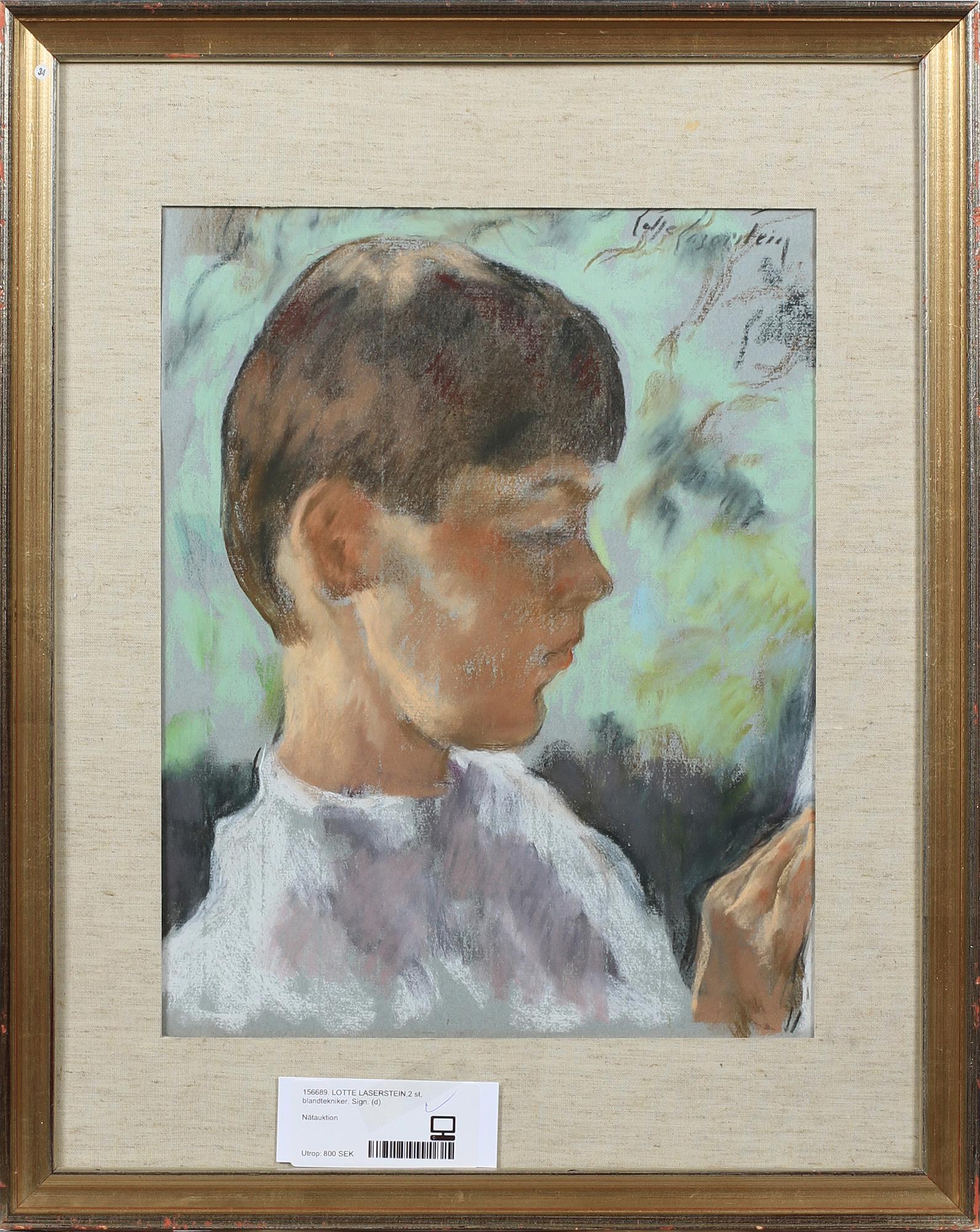 LOTTE LASERSTEIN, blandtekniker, 2 st. Sign.