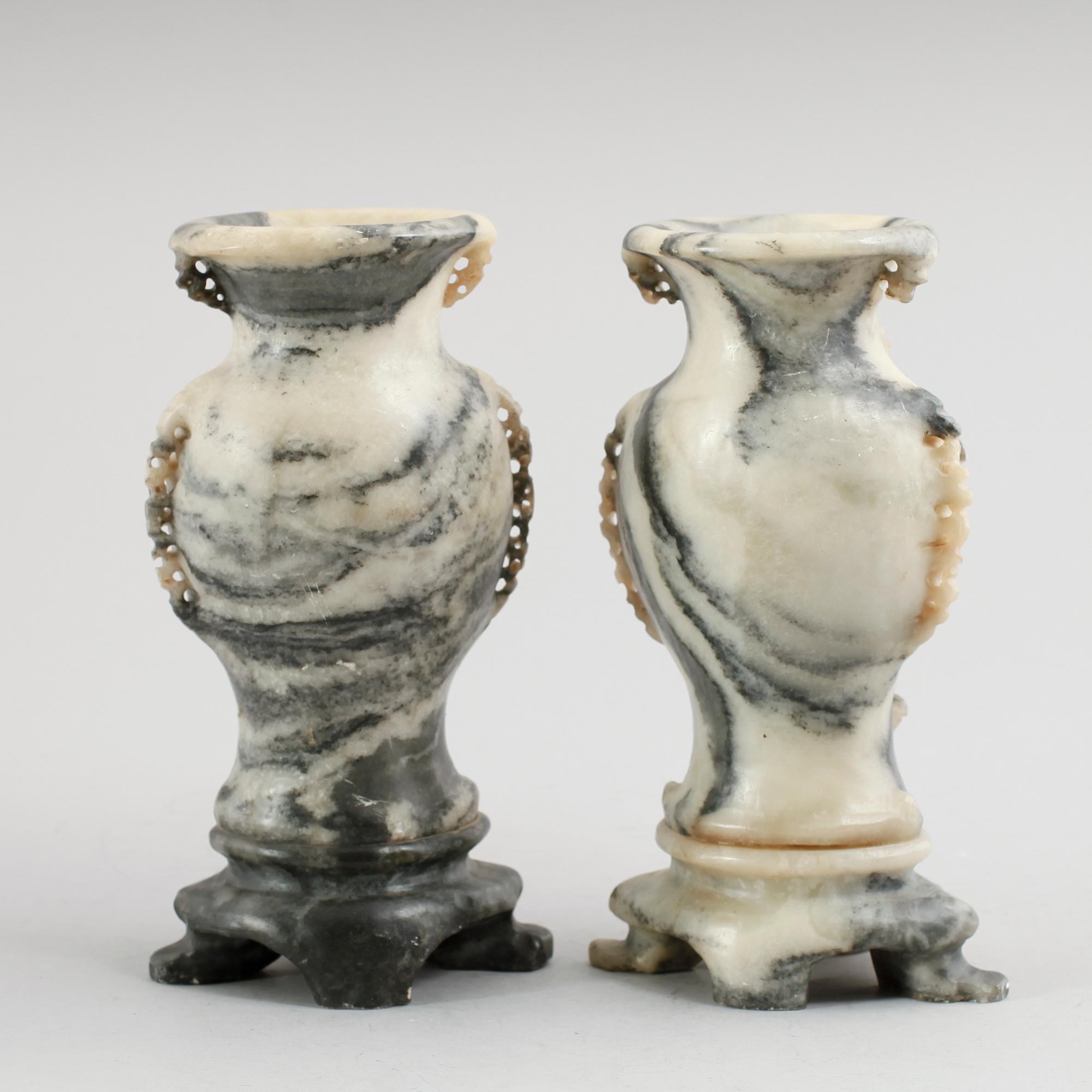 VASER, 1 par, soapstone, Kina, 1800-/1900-tal.