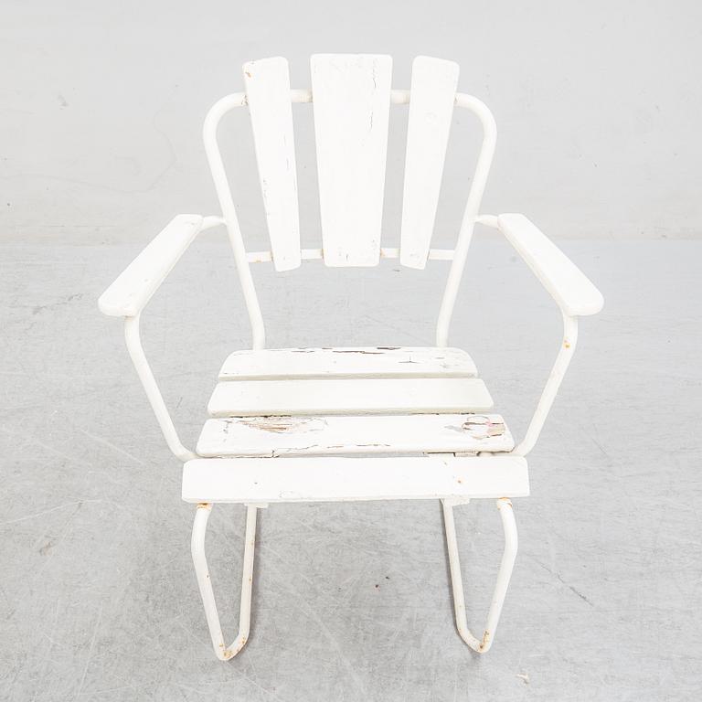 Trädsgårdsmöbler, stolar "P1", och bord 8/100, AB Trädgårdsmöbler Osby, 1960-tal.