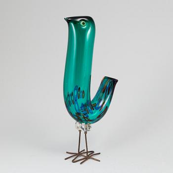 ALESSANDRO PIANON, a "Pulcino" glass bird, Vistosi, Murano, Italy 1960's.