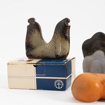Lisa Larson, a set of 15 stoneware figurines, K-Studion och Gustavsberg.