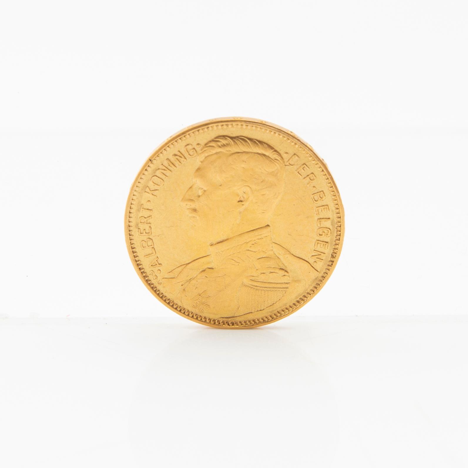 Guldmynt 20 franc 1914 Belgien Albert I.
