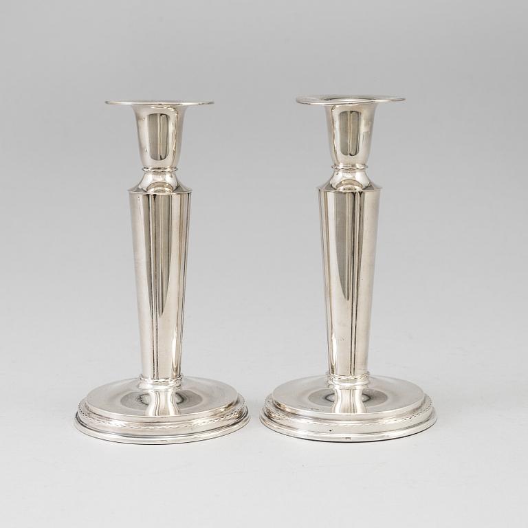 A PAIR OF SILVER CANDESTICKS by Tesi, Gothenburg 1958.