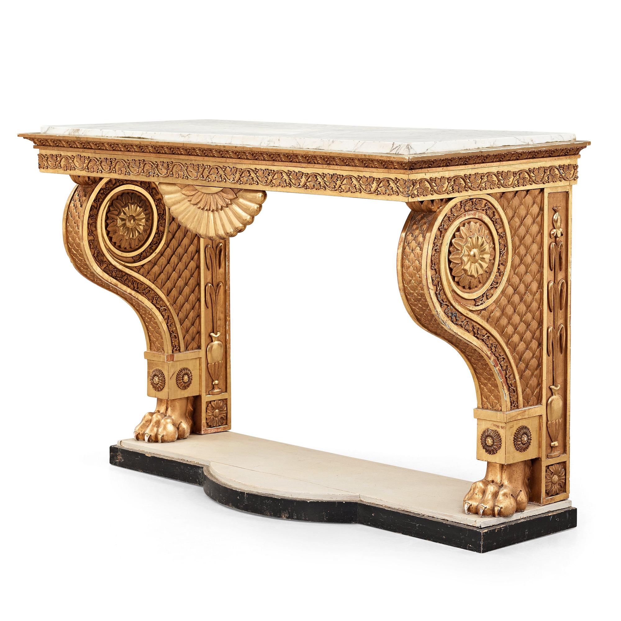 A Swedish Empire early 19th Century console table.