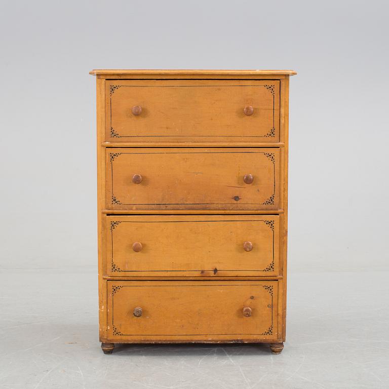 An early 20th century children's chest of drawers, produced by Gemla FAB, Diö, Sweden.