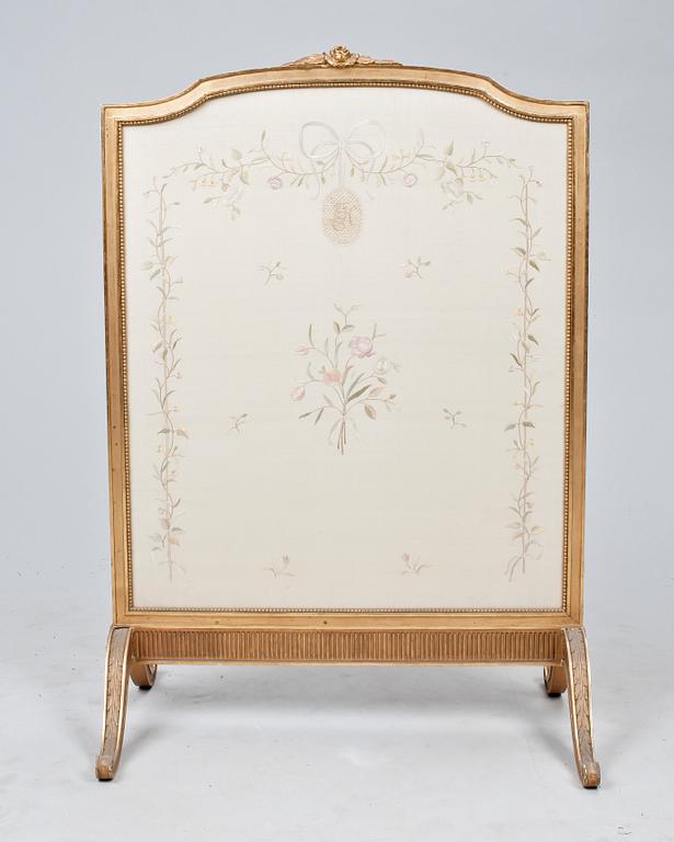 BRASSKÄRM, gustaviansk stil, 1900-tal.