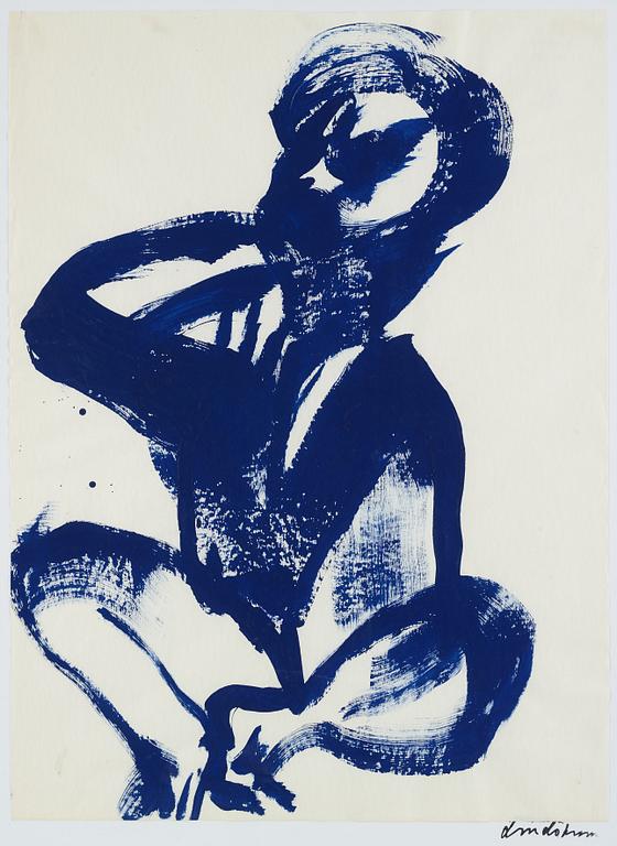 Bengt Lindström, acrylic on paper, signed with stamp and certified verso by Curt Aspelin, executed in the 2000s.