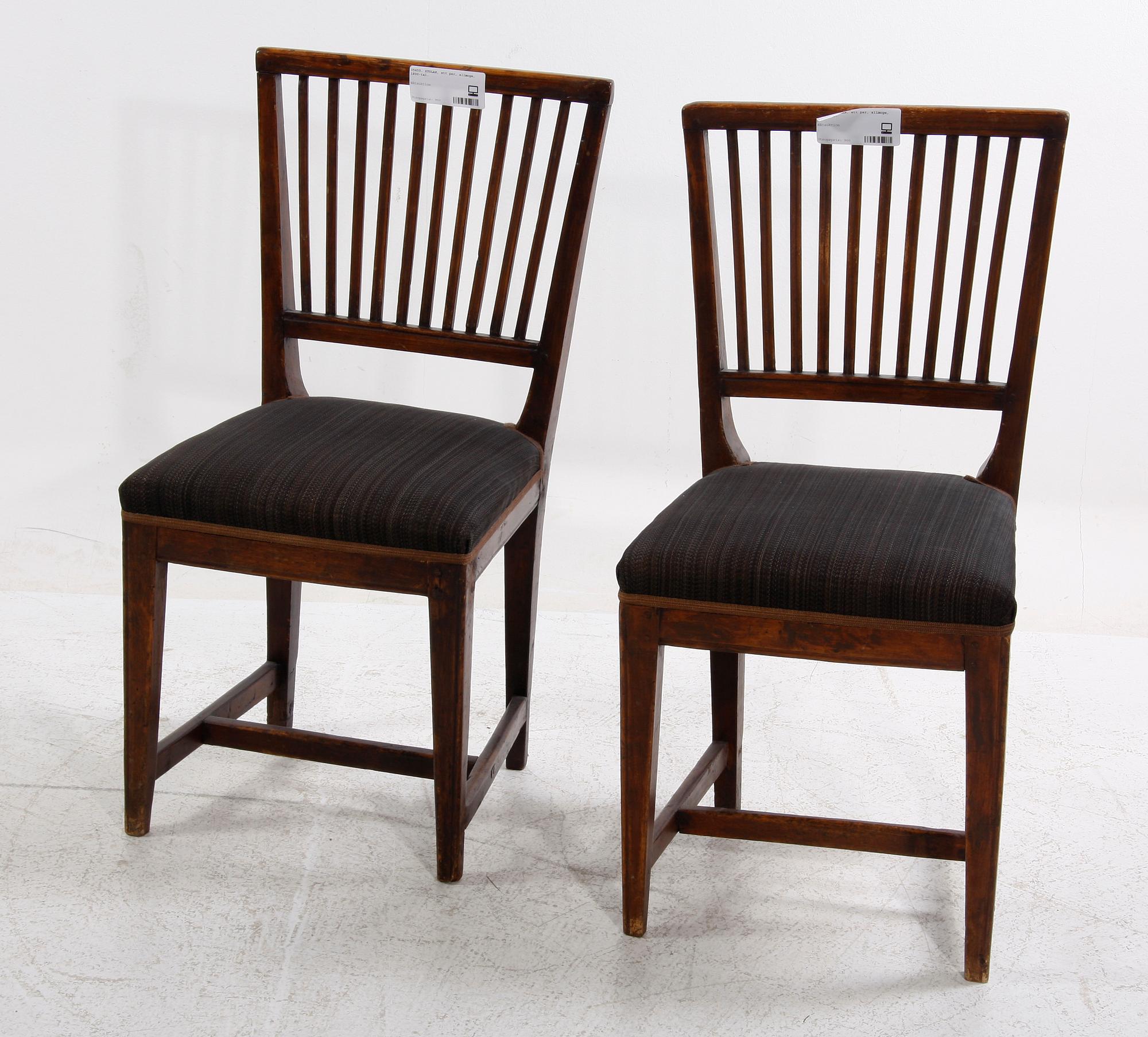 STOLAR, ett par, allmoge, 1800-tal.