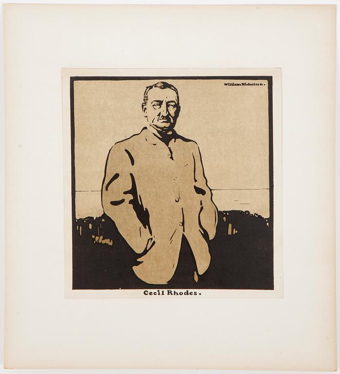 William Nicholson, portfolio with 12 woodcuts. Dated 1899.