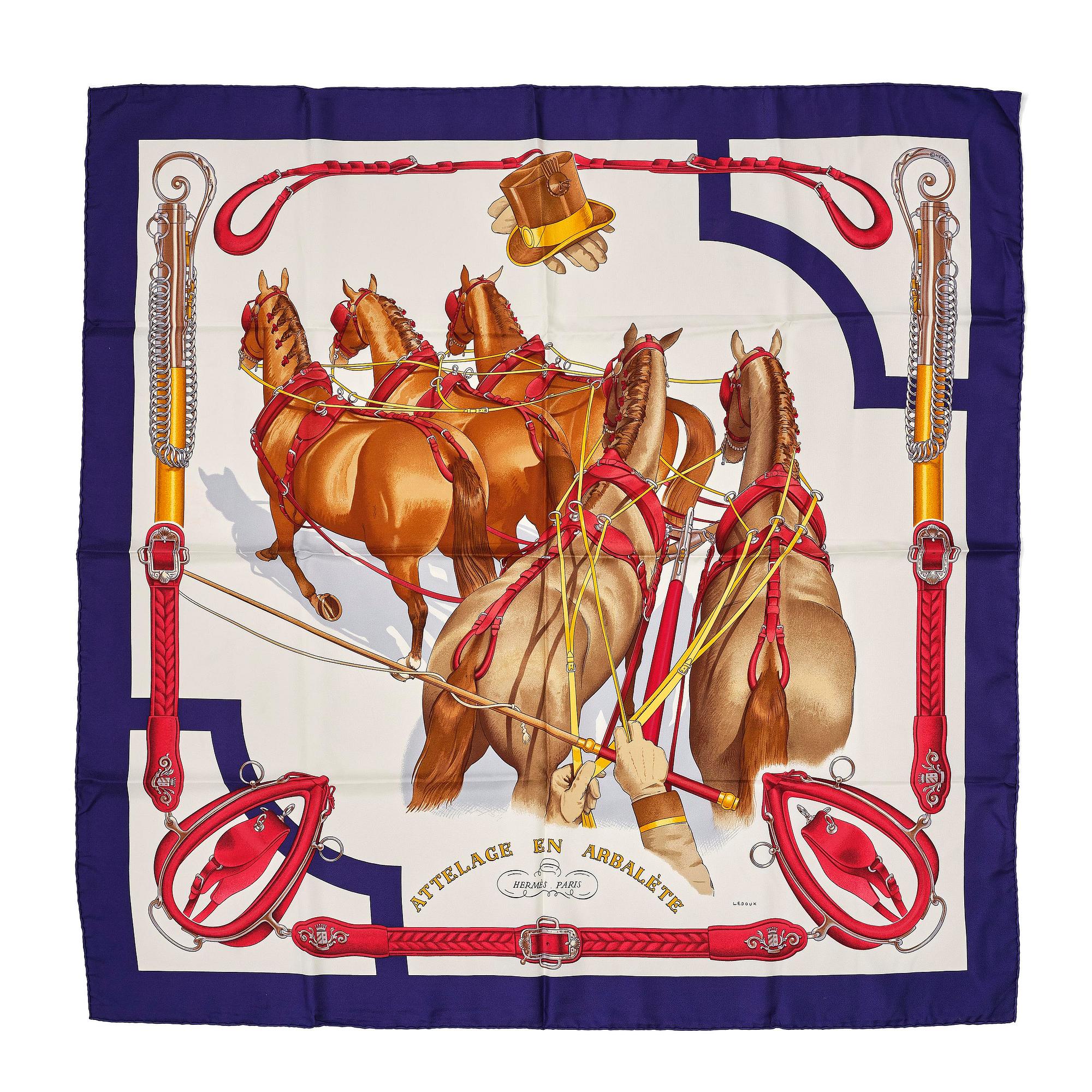 Hermès, scarf, “Attelage en Arbalète”.