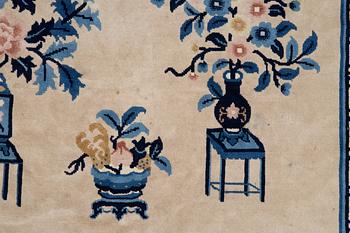 Rug, old, China, "antique finish", approx. 204 x 125 cm.