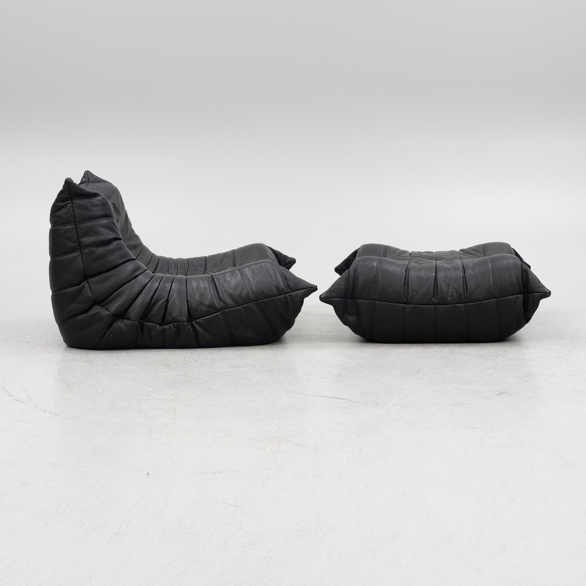 Michel Ducaroy, a 'Togo' armchair with ottoman, Ligne Roset, France, 21st Century.