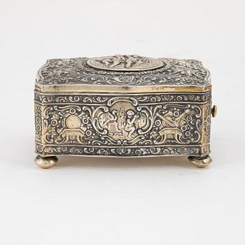 A silver music box, Germany, first half of the 20th century.