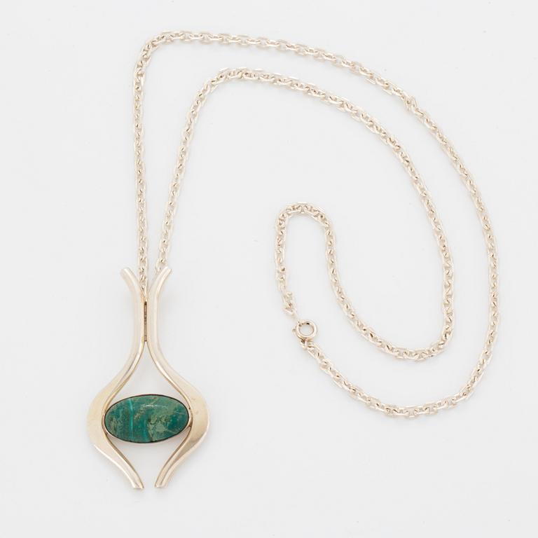 Niels Erik From, pendant with cabochon-cut turquoise.