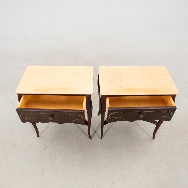 Bedside tables, a pair from the second half of the 20th century.