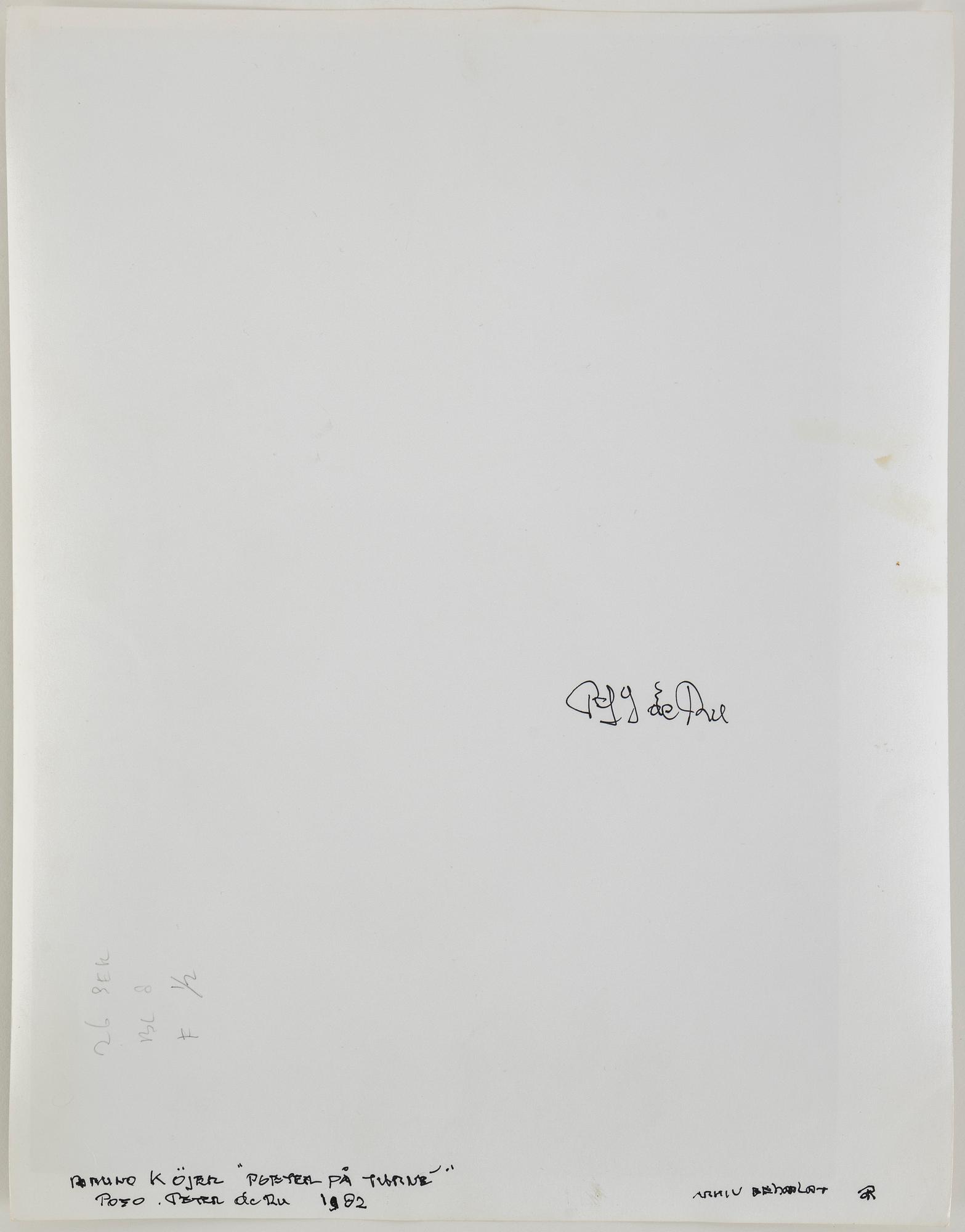 Peter de Ru, photograph signed on verso.