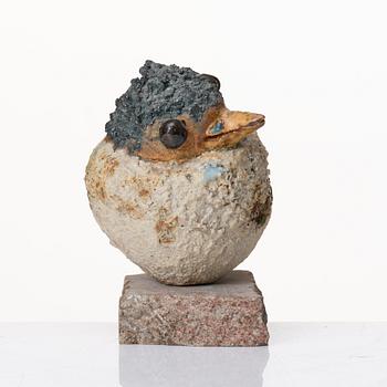 Tyra Lundgren, a stoneware sculpture of a bird, own workshop, 1978.