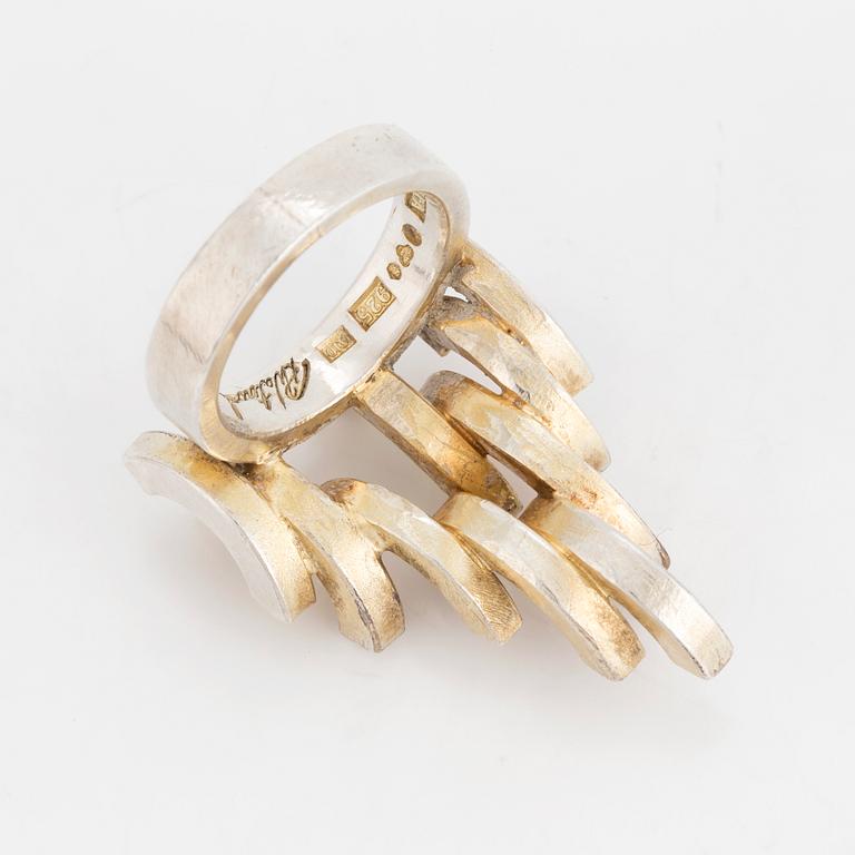 RICHARD WATERVAL, a sterling silver ring from Atelier Borgila, Stockholm, 1975.
