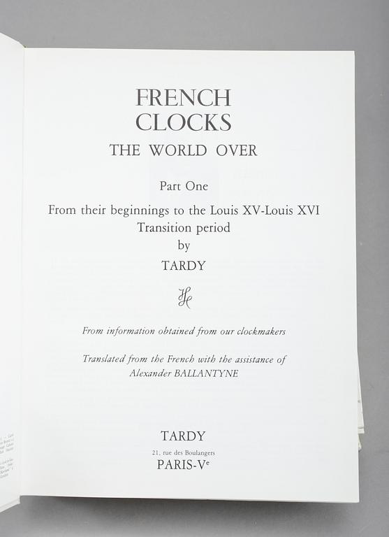 BÖCKER, 3 stycken, "French clocks part 1-3", Tardy, Paris 1982.