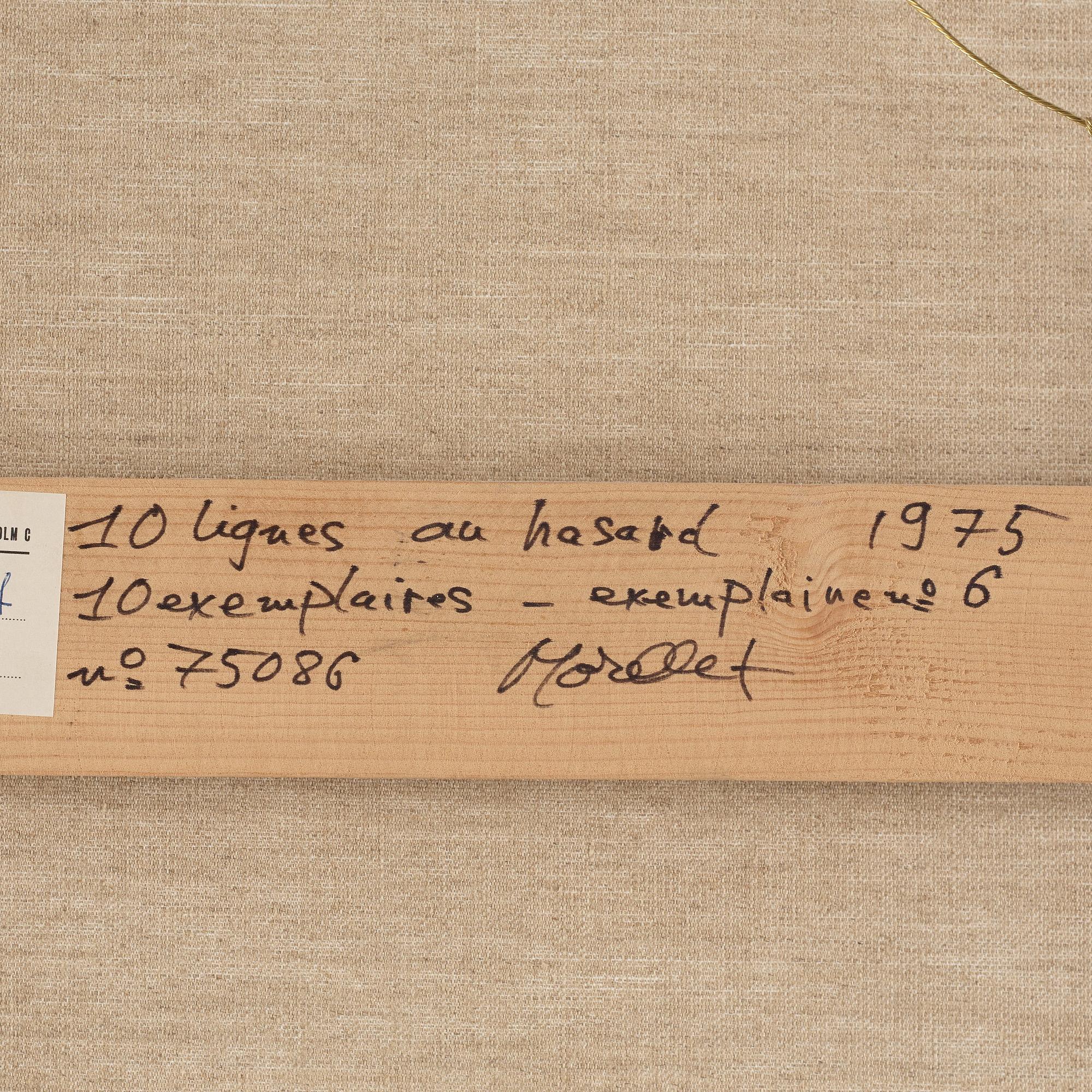 Francois Morellet, "10 lignes au hasard".