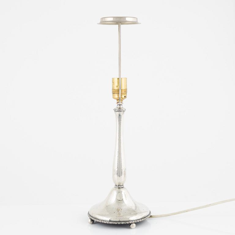 A Swedish early 20th century silver lamp, mark of K Andersson, Stockholm 1922.
