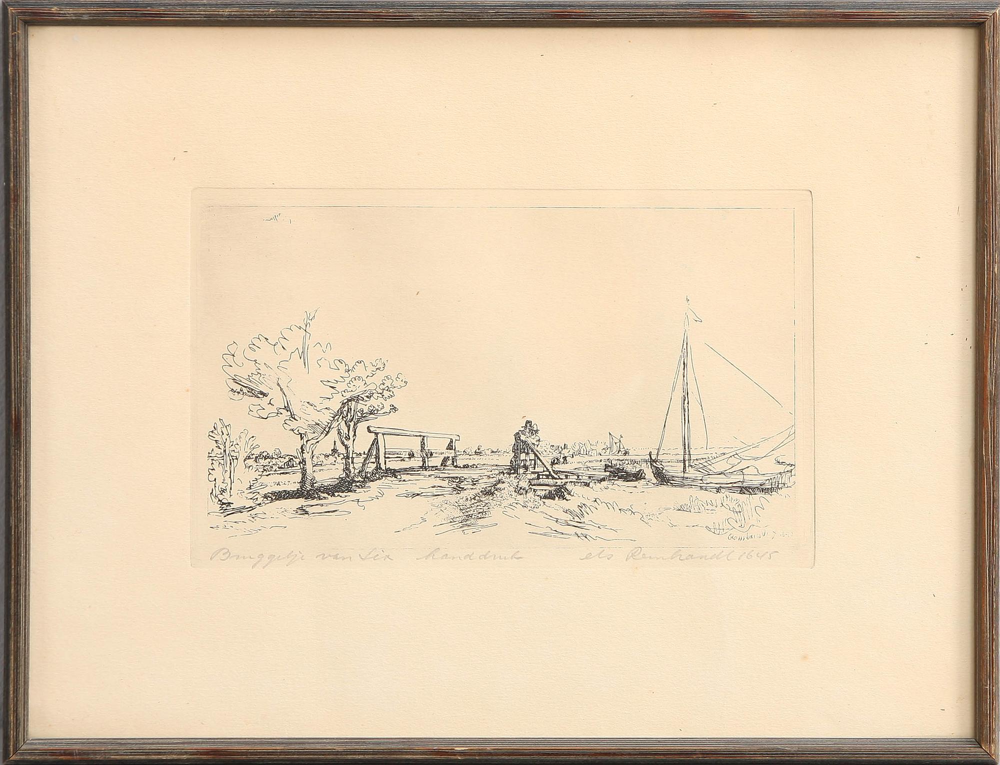 REMBRANDT HARMENSZ VAN RIJN, efter. Etsning.